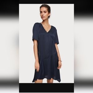 Navy Scotch & Soda satin style dress size small